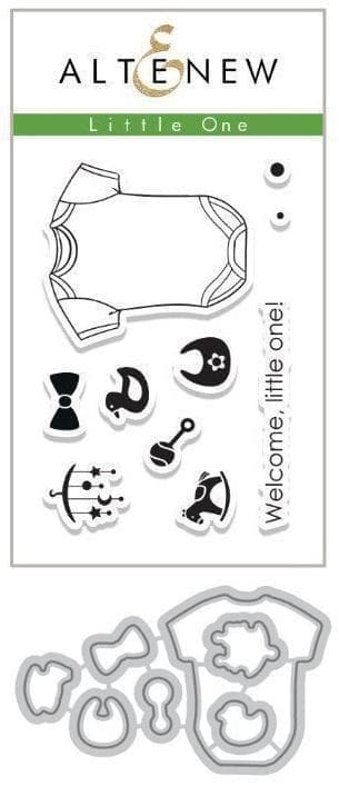 Altenew Little One Stamp and Die Bundle featuring adorable baby-themed designs for crafting and card making.