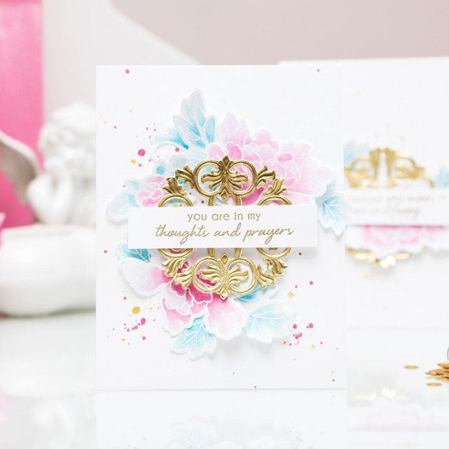 Altenew Stamp & Die Bundle Peony Scrolls Stamp & Die Bundle