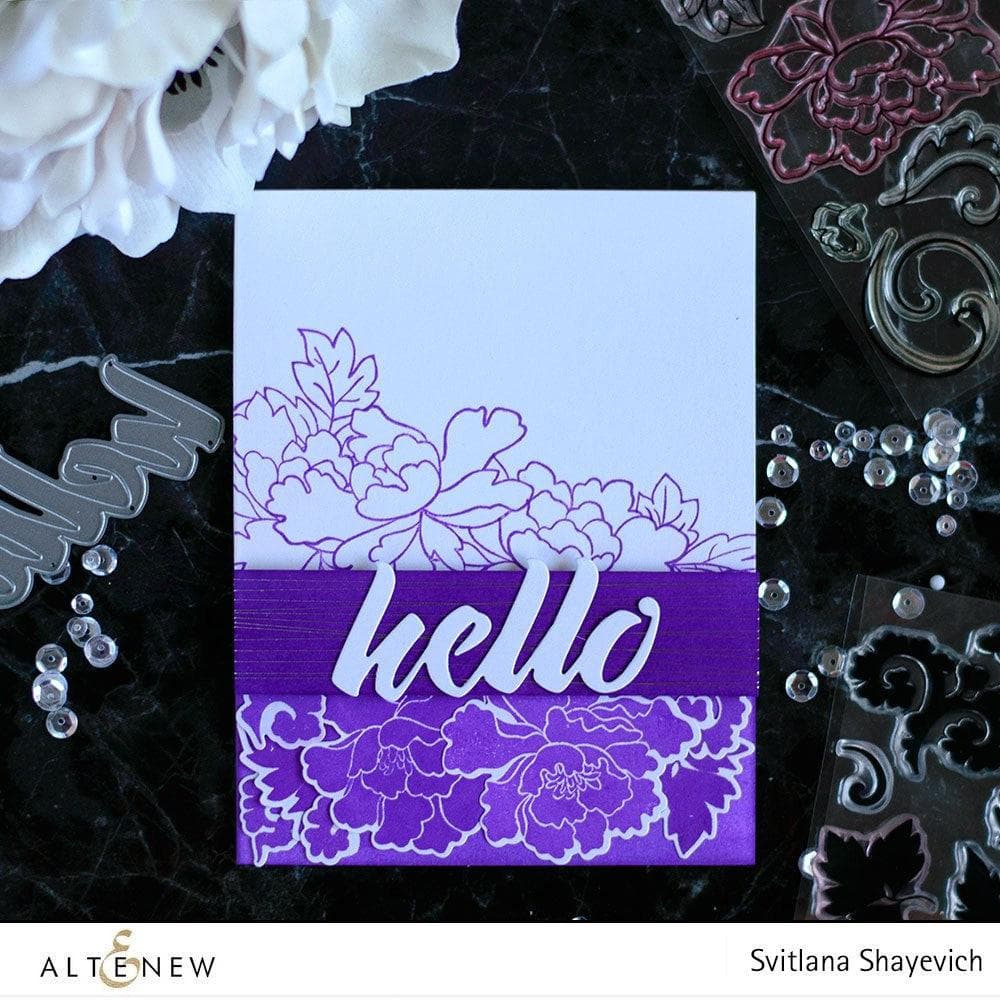 Altenew Stamp & Die Bundle Peony Scrolls Stamp & Die Bundle