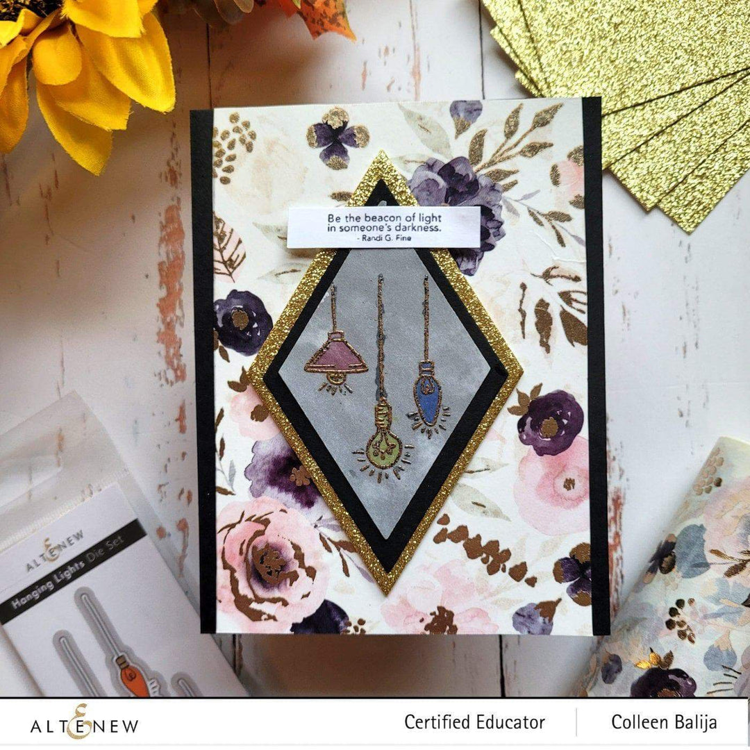 Altenew Sparkle & Shine Mini Stamp & Die Bundle with festive designs for crafting and card-making projects.