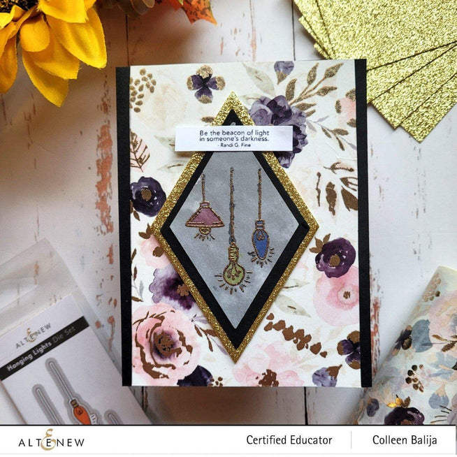 Altenew Sparkle & Shine Mini Stamp & Die Bundle with festive designs for crafting and card-making projects.