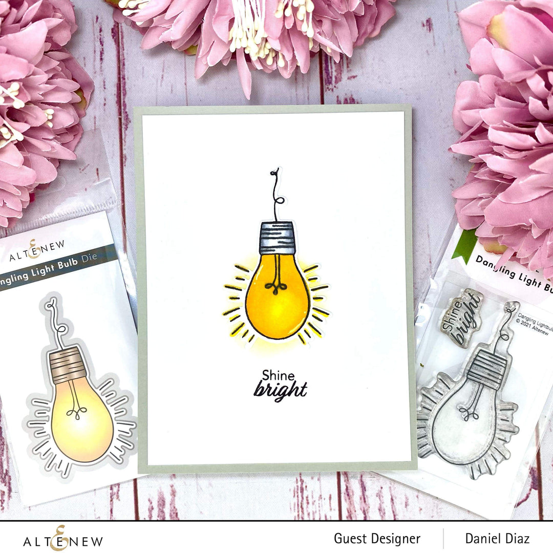 Altenew Sparkle & Shine Mini Stamp and Die Bundle with floral and sparkle designs for crafting and card making.