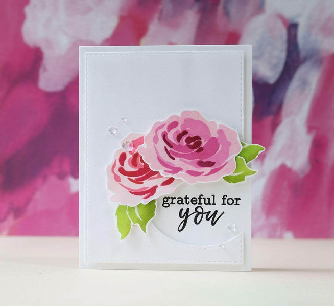 Altenew Story of Us Stamp & Die Bundle featuring floral and sentiment designs for creative card-making and crafting projects.
