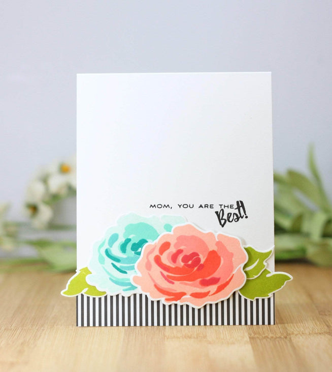 Altenew Story of Us Stamp and Die Bundle featuring floral and sentiment designs for card making and crafting projects.