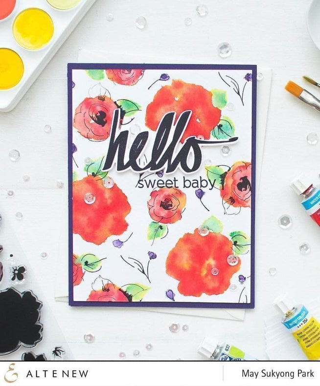 Altenew Stamp & Die Bundle Super Script Stamp & Die Bundle