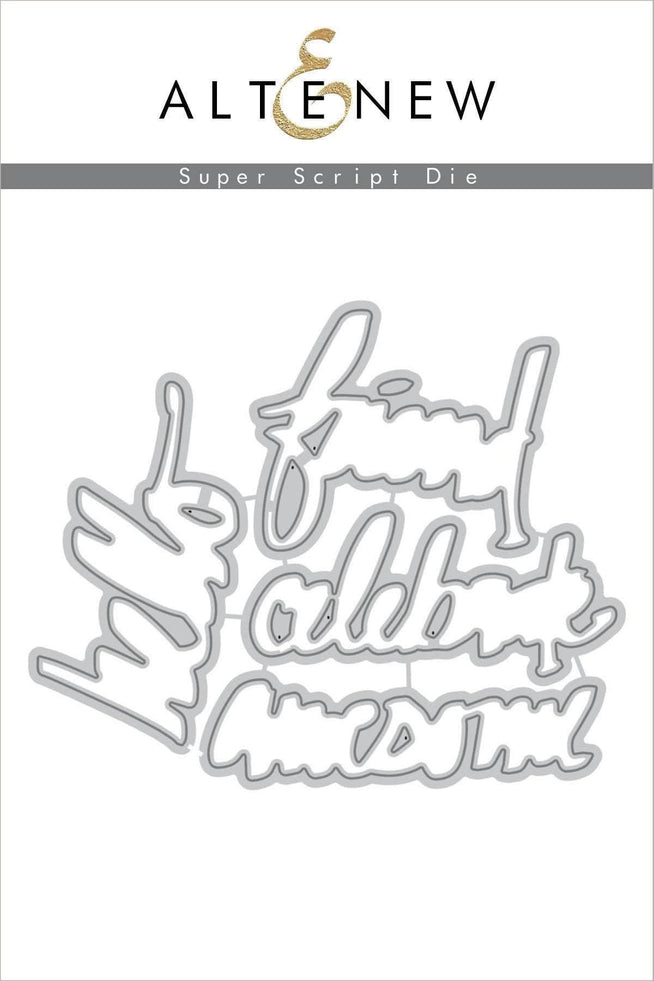 Altenew Stamp & Die Bundle Super Script Stamp & Die Bundle