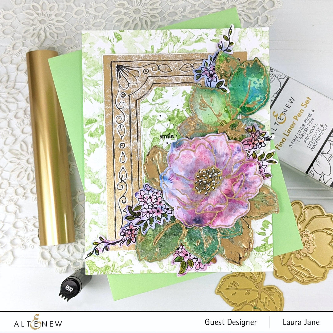 Altenew Stamp & Die & Hot Foil Plate Bundle Build-A-Flower: Wild Rose Complete Bundle