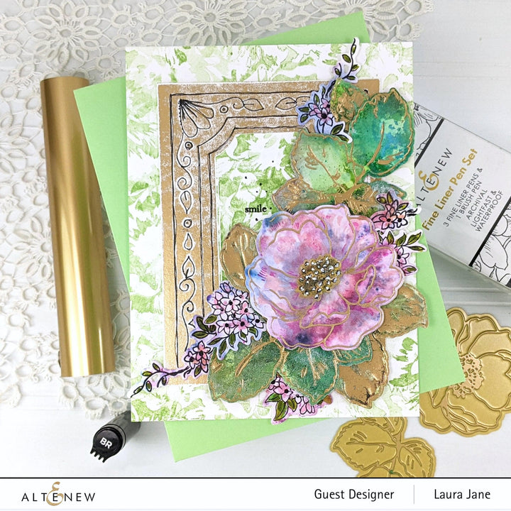 Altenew Stamp & Die & Hot Foil Plate Bundle Build-A-Flower: Wild Rose Complete Bundle