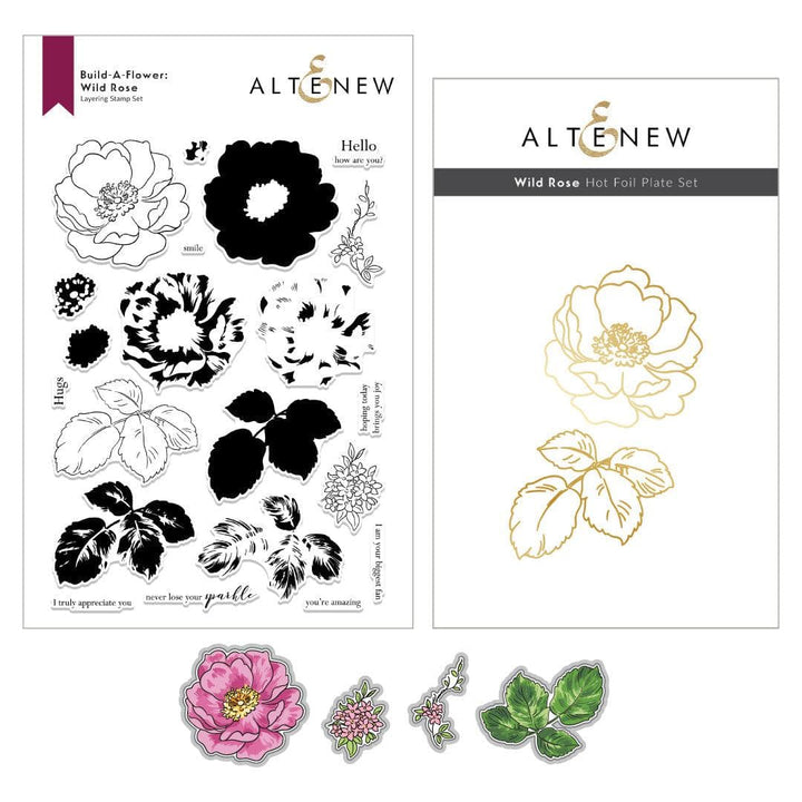 Altenew Stamp & Die & Hot Foil Plate Bundle Build-A-Flower: Wild Rose Complete Bundle
