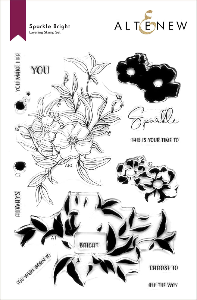 Altenew Stamp & Die & Hot Foil Plate Bundle Sparkle Bright Stamp & Die & Hot Foil Plate Bundle