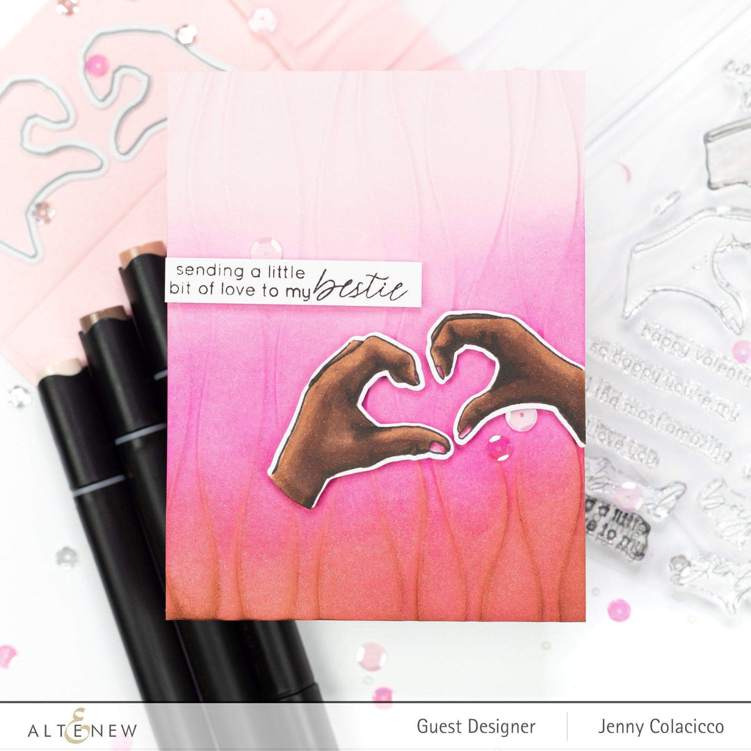 Altenew Stamp & Die & Stencil Bundle A Little Bit of Love Stamp & Die & Coloring Stencil Bundle
