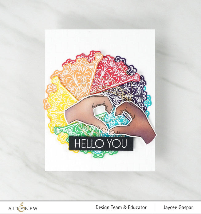 Altenew Stamp & Die & Stencil Bundle A Little Bit of Love Stamp & Die & Coloring Stencil Bundle
