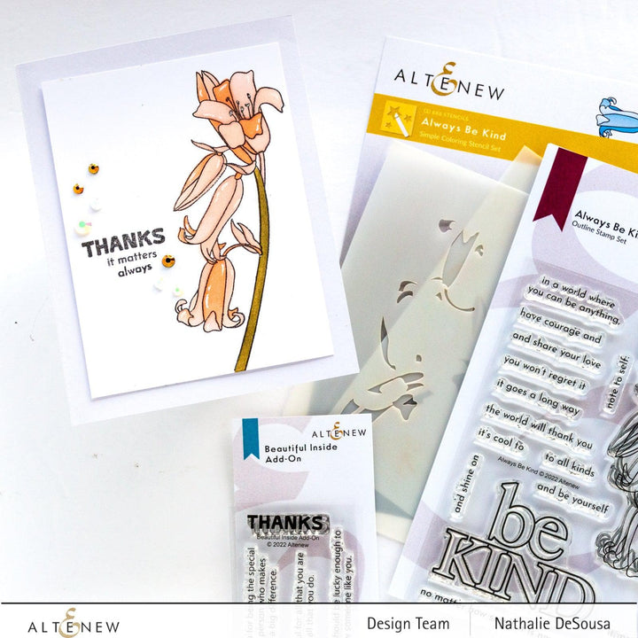 Altenew Stamp & Die & Stencil Bundle Always Be Kind Stamp & Die & Stencil Bundle