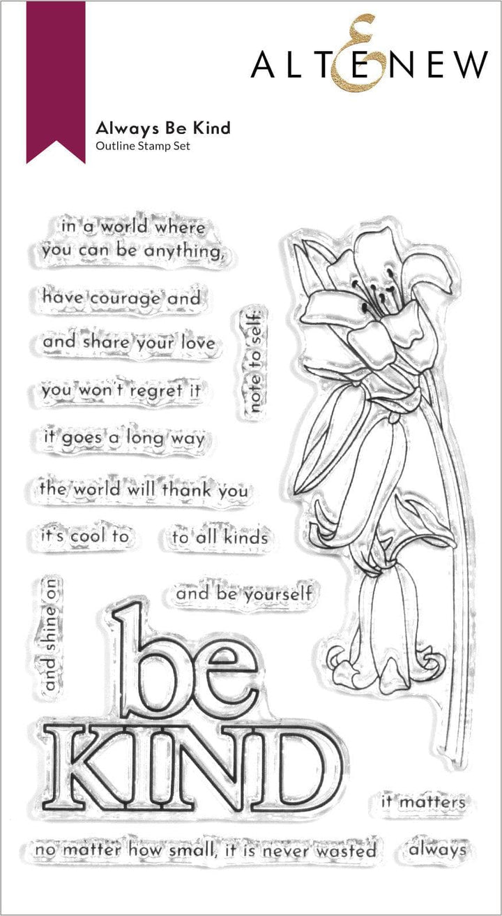 Altenew Stamp & Die & Stencil Bundle Always Be Kind Stamp & Die & Stencil Bundle