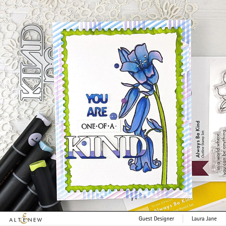 Altenew Stamp & Die & Stencil Bundle Always Be Kind Stamp & Die & Stencil Bundle