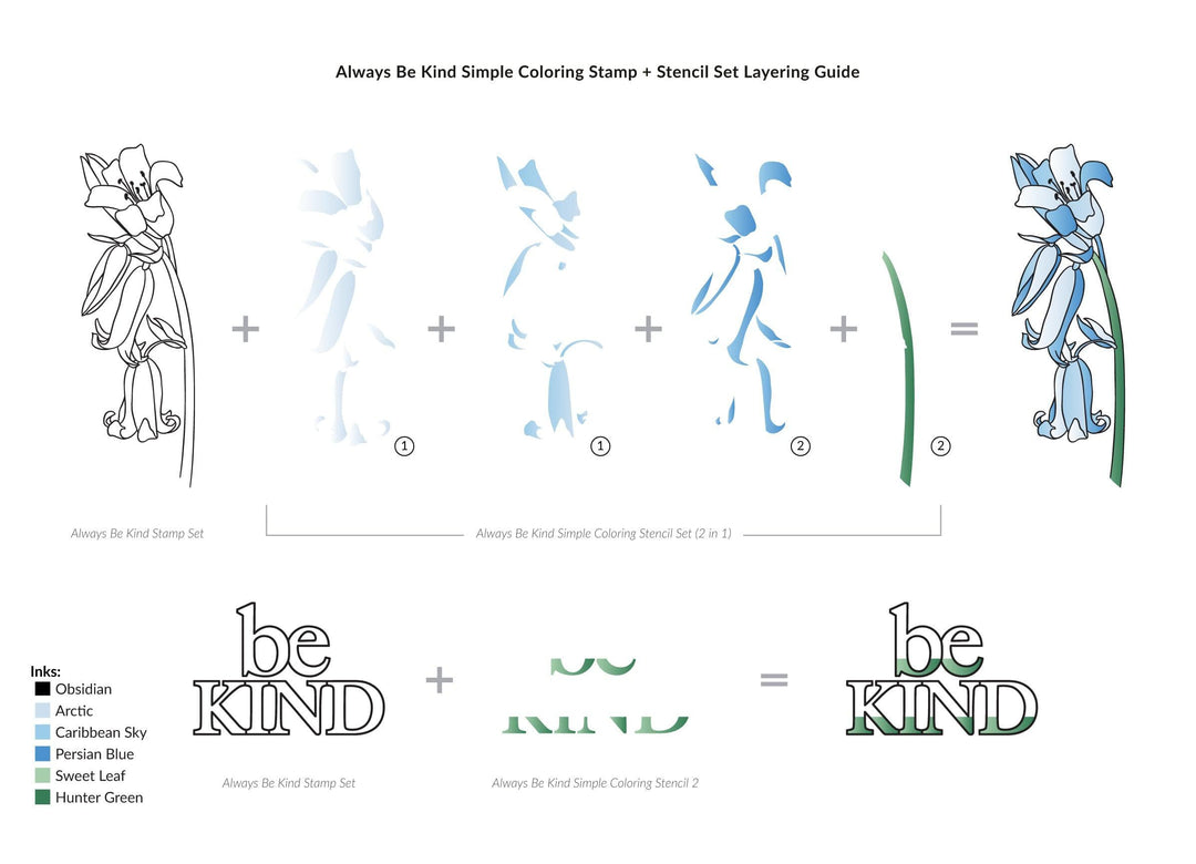 Altenew Stamp & Die & Stencil Bundle Always Be Kind Stamp & Die & Stencil Bundle