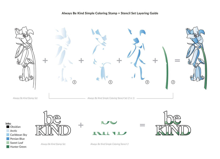 Altenew Stamp & Die & Stencil Bundle Always Be Kind Stamp & Die & Stencil Bundle