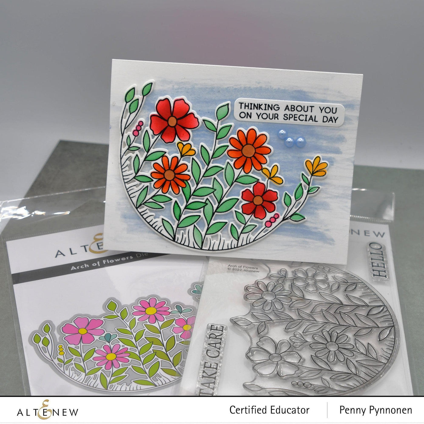 Altenew Stamp & Die & Stencil Bundle Arch of Flowers Stamp & Die & Stencil Bundle
