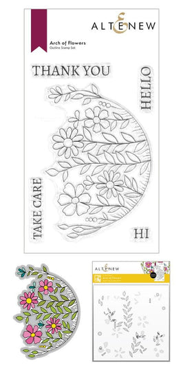Altenew Stamp & Die & Stencil Bundle Arch of Flowers Stamp & Die & Stencil Bundle