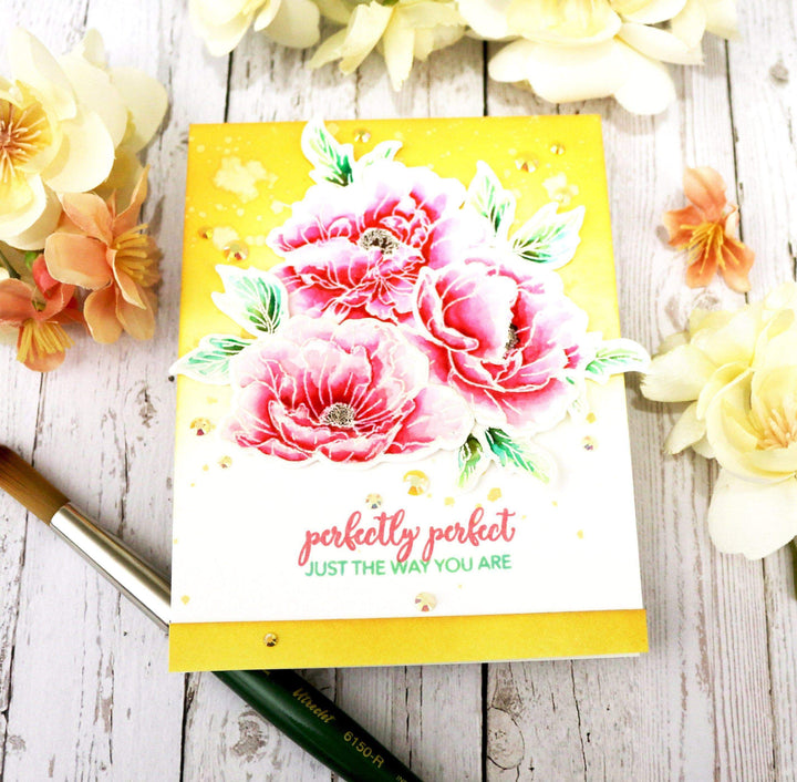 Altenew Stamp & Die & Stencil Bundle Beautiful Peony Stamp & Die & Mask Stencil Bundle