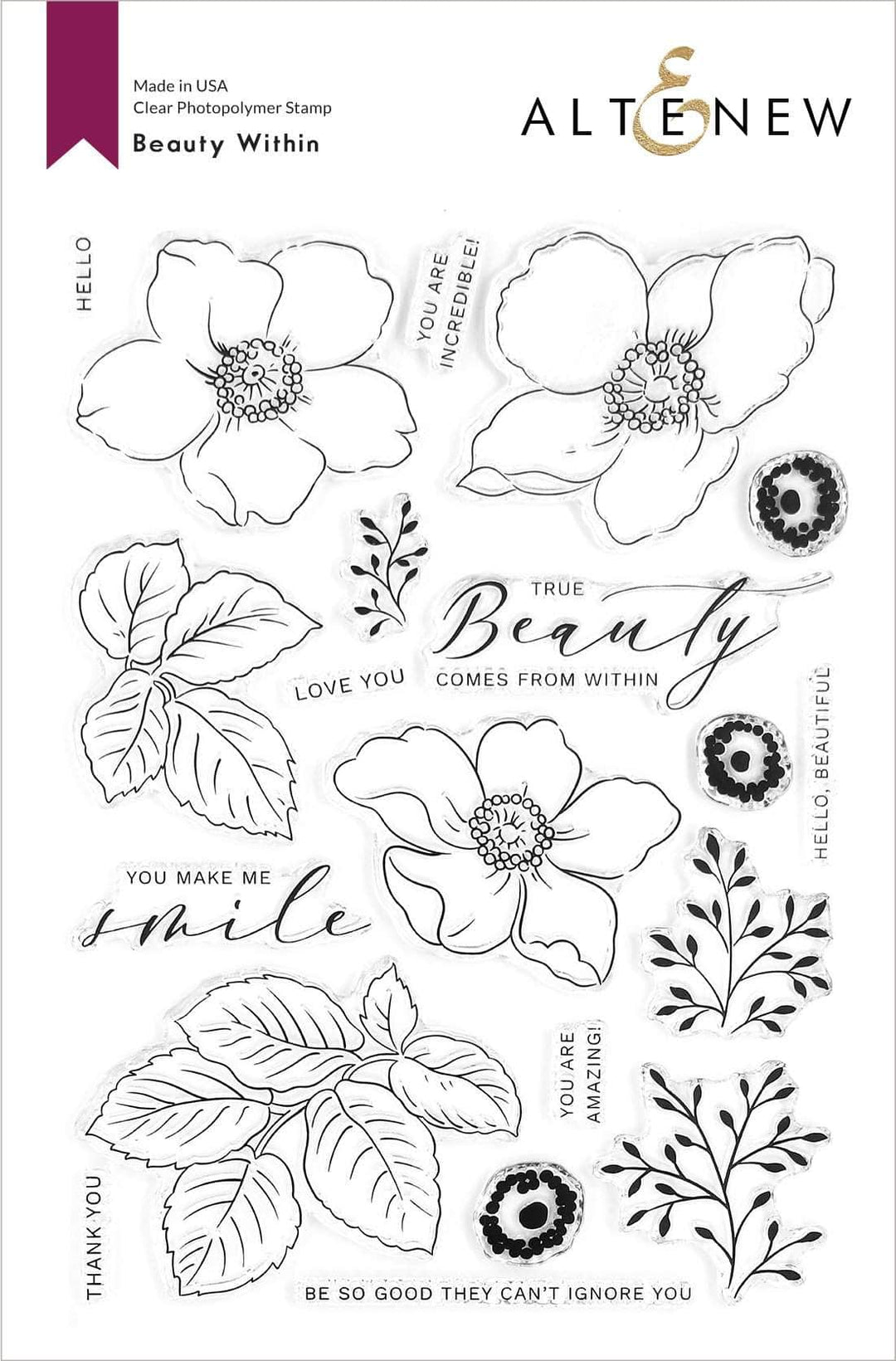 Altenew Stamp & Die & Stencil Bundle Beauty Within