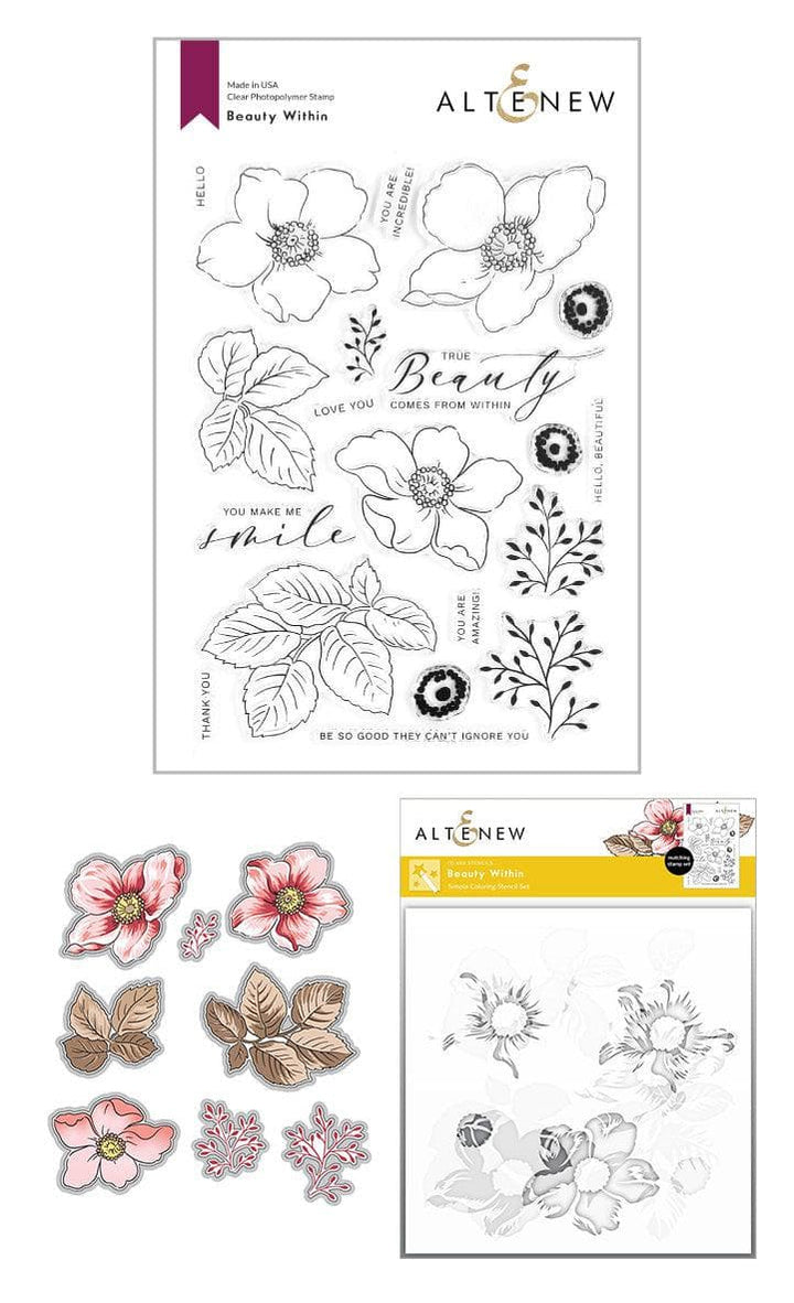 Altenew Stamp & Die & Stencil Bundle Beauty Within