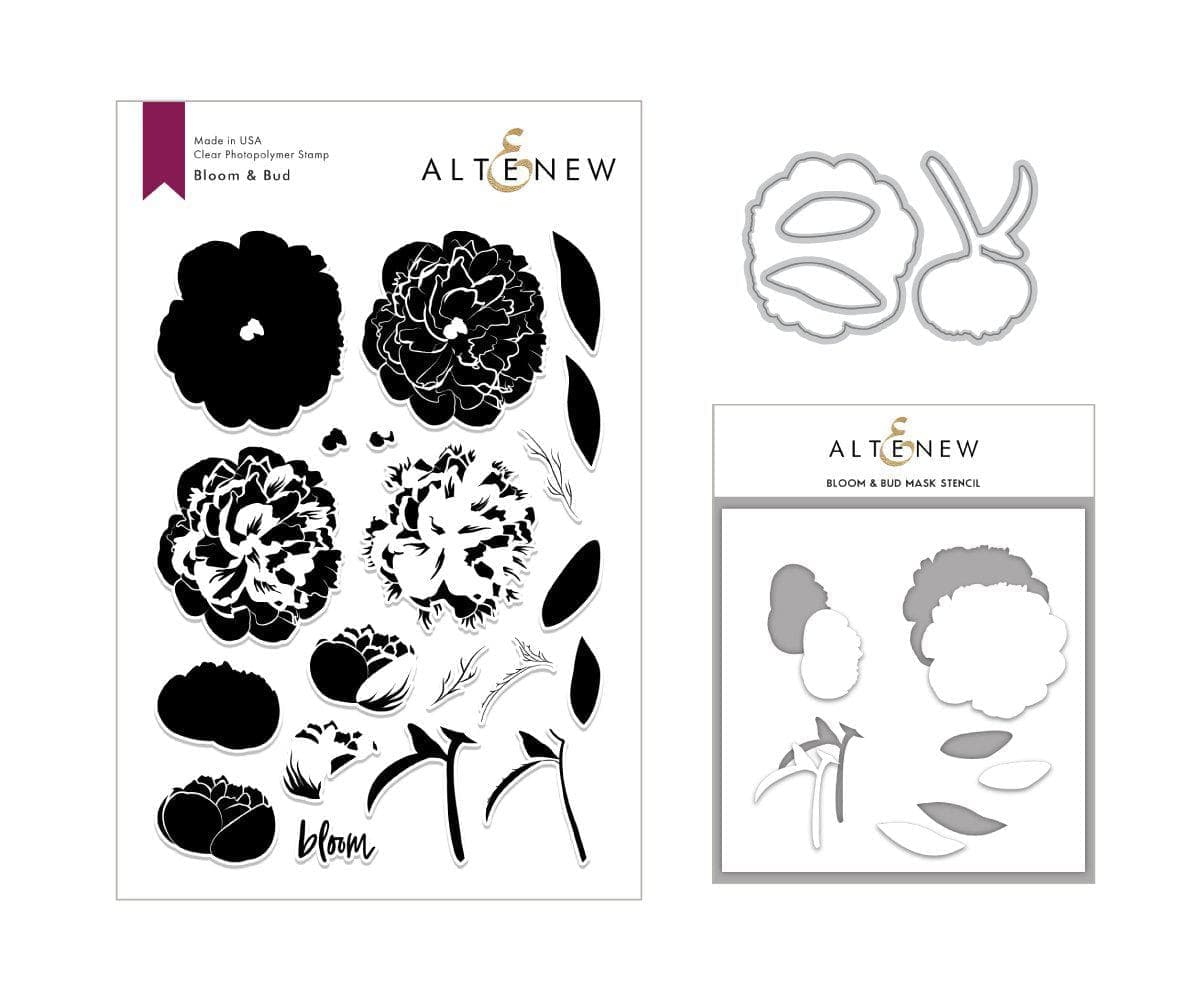 Altenew Stamp & Die & Stencil Bundle Bloom & Bud Stamp & Die & Mask Stencil Bundle