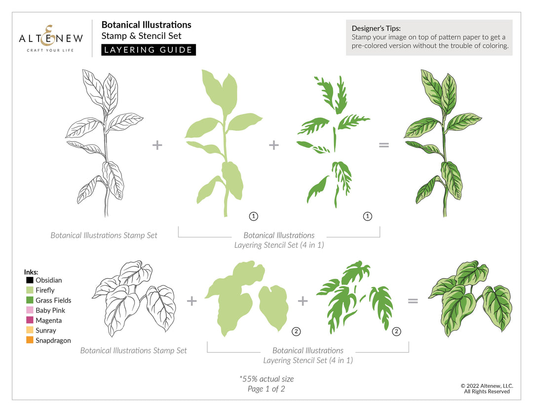 Altenew Stamp & Die & Stencil Bundle Botanical Illustrations Complete Bundle