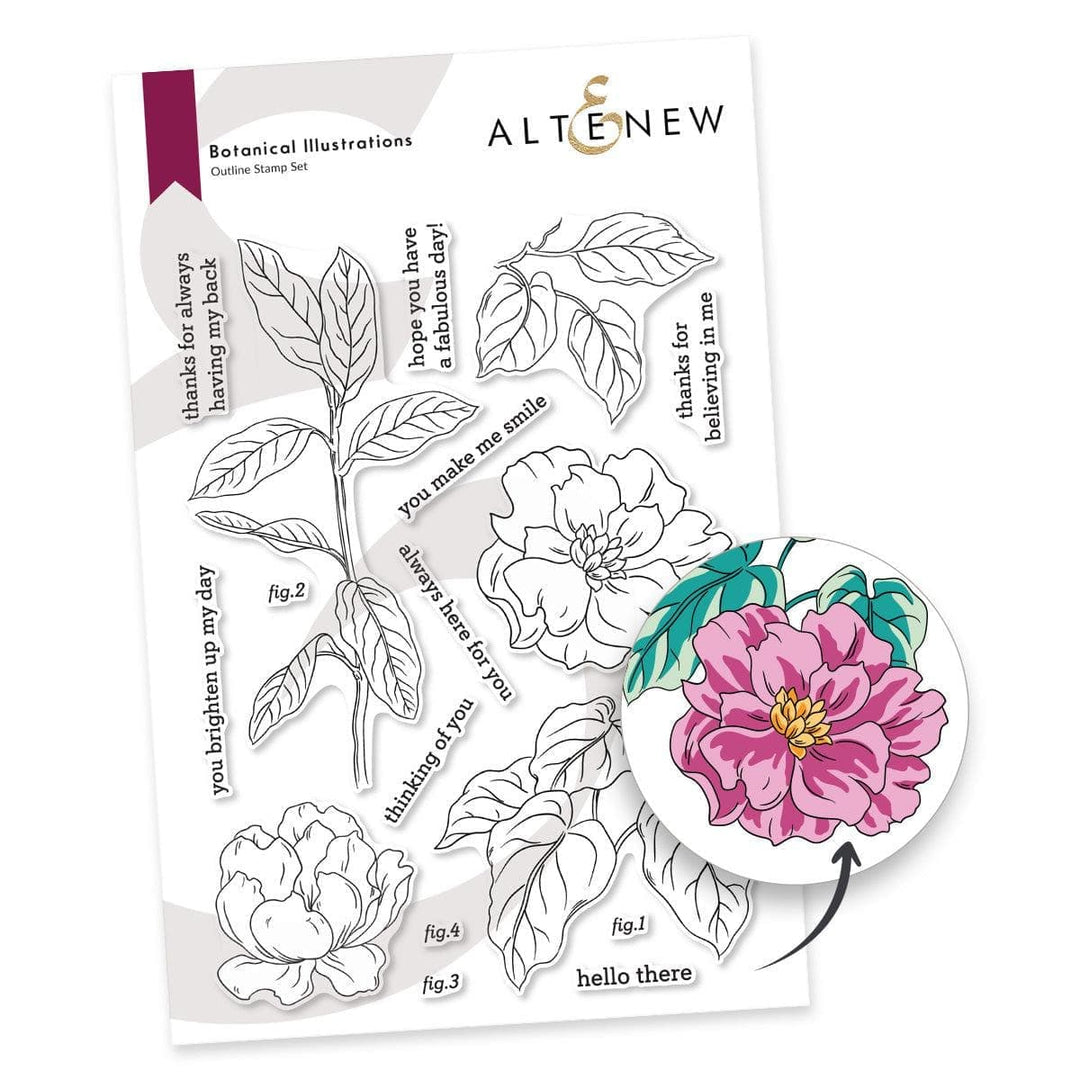 Altenew Stamp & Die & Stencil Bundle Botanical Illustrations