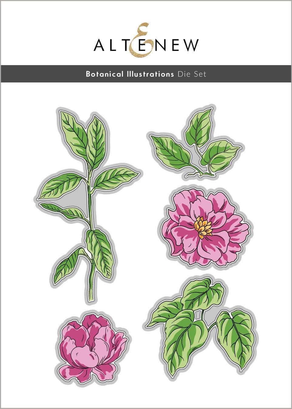 Altenew Stamp & Die & Stencil Bundle Botanical Illustrations