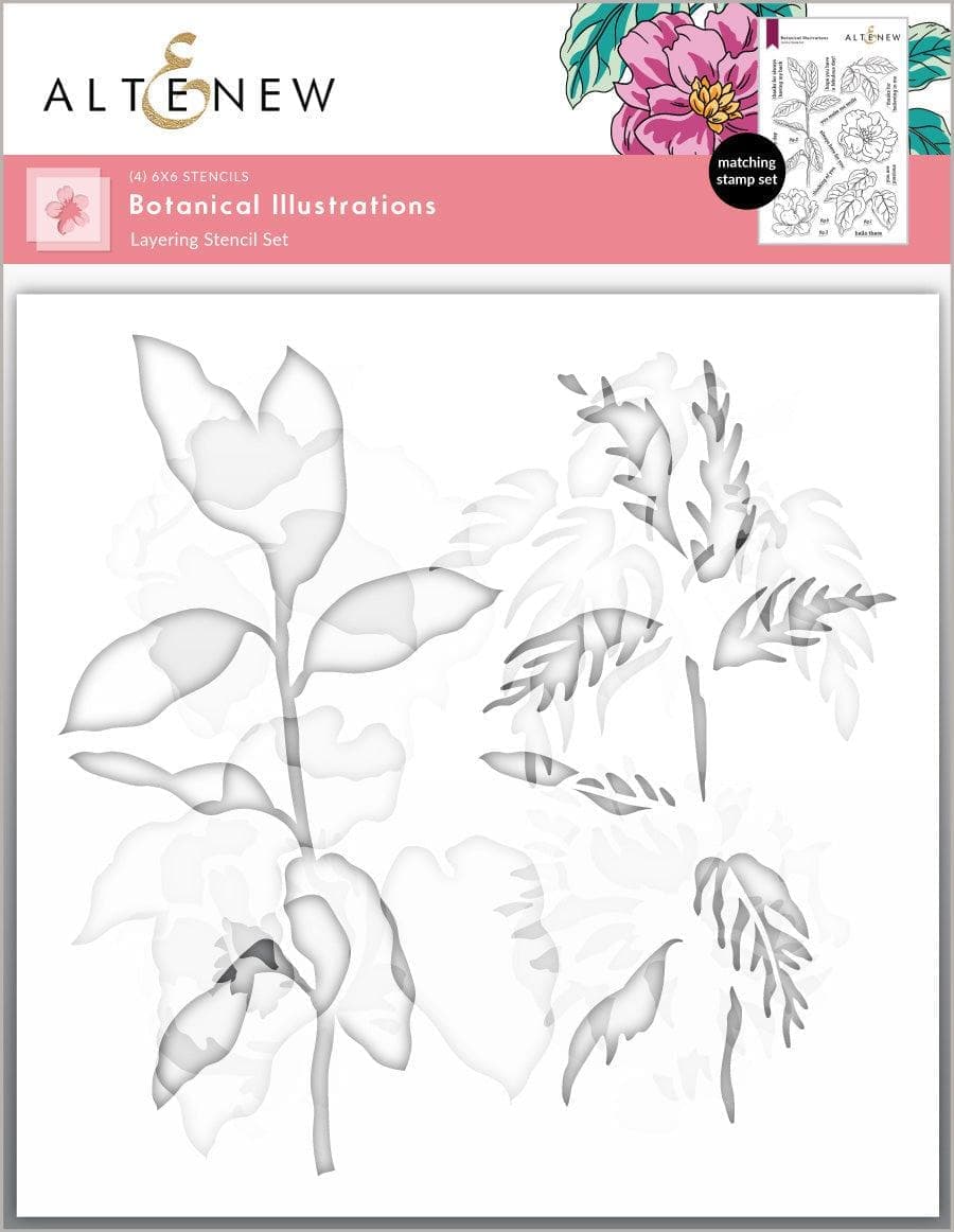 Altenew Stamp & Die & Stencil Bundle Botanical Illustrations