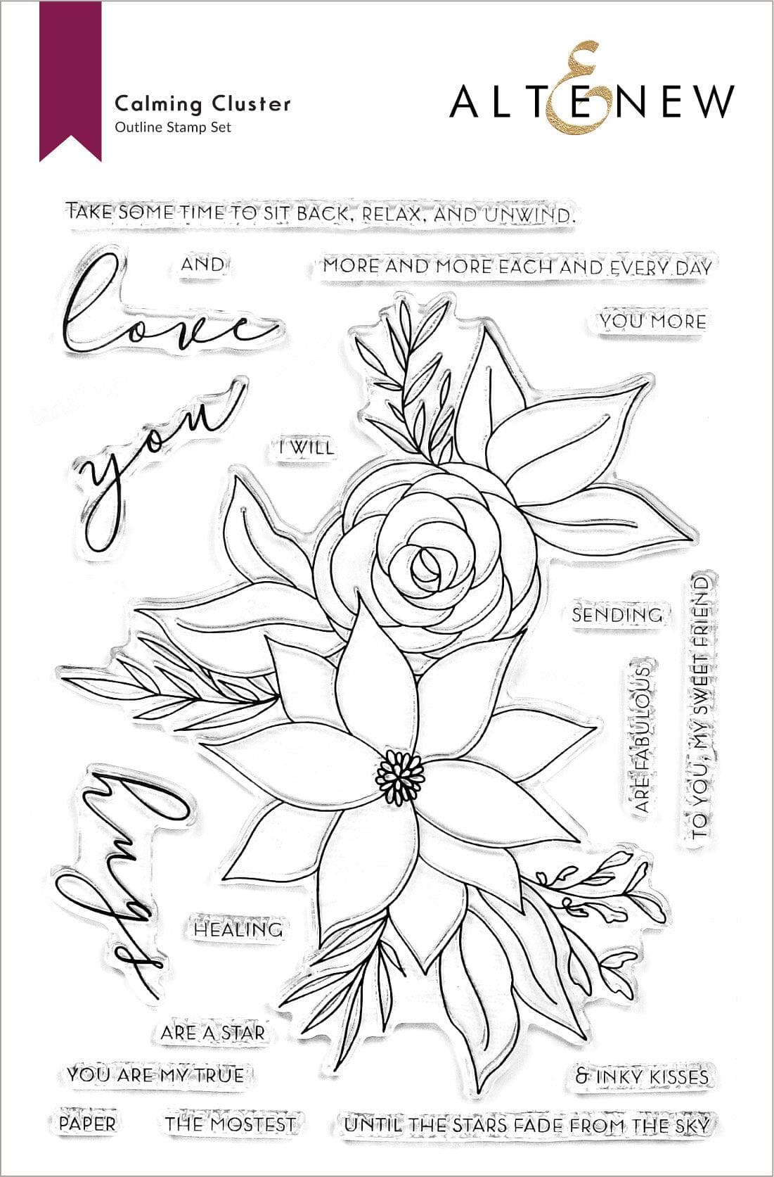 Altenew Stamp & Die & Stencil Bundle Calming Cluster Stamp & Die & Stencil Bundle