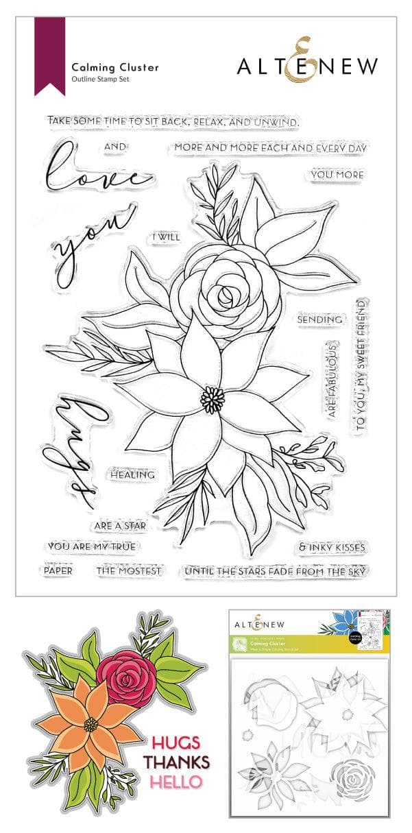 Altenew Stamp & Die & Stencil Bundle Calming Cluster Stamp & Die & Stencil Bundle