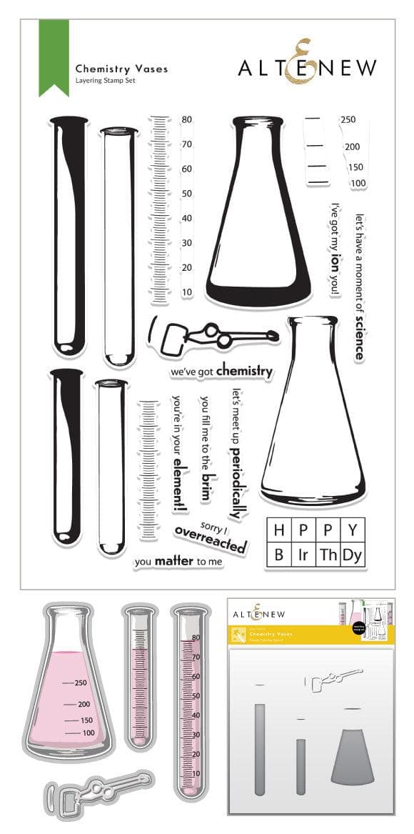 Altenew Stamp & Die & Stencil Bundle Chemistry Vases Complete Bundle