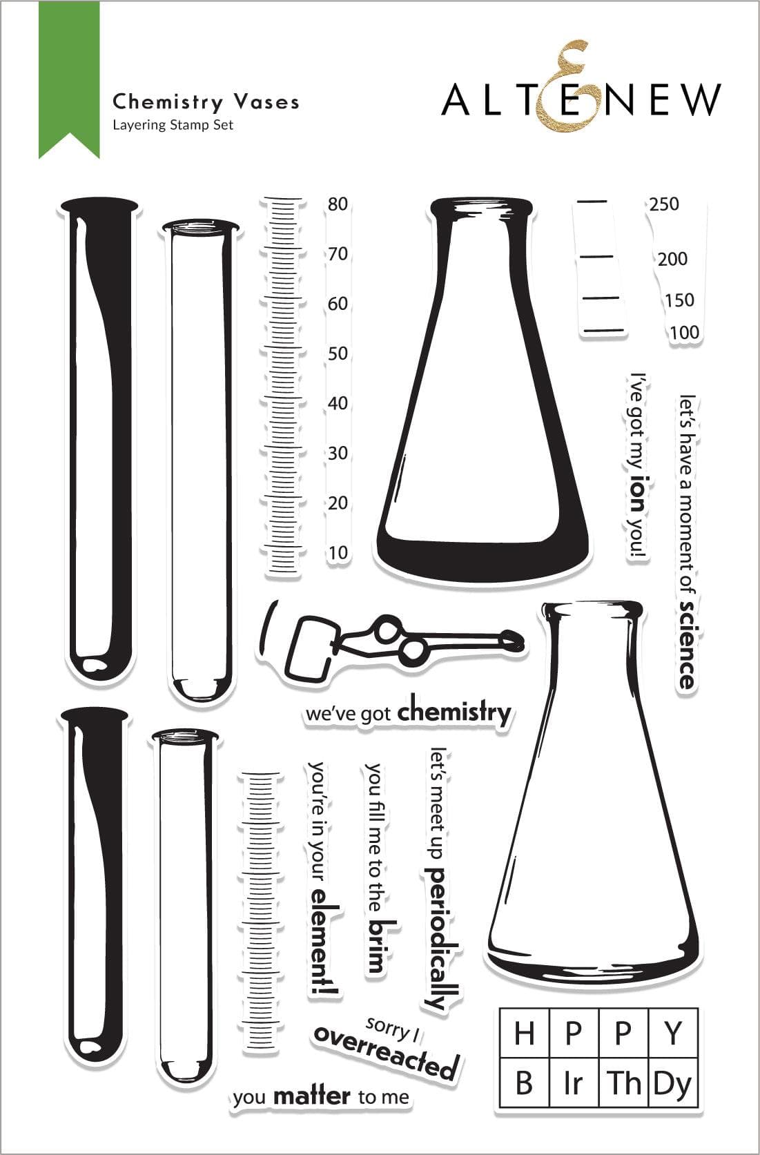 Altenew Stamp & Die & Stencil Bundle Chemistry Vases