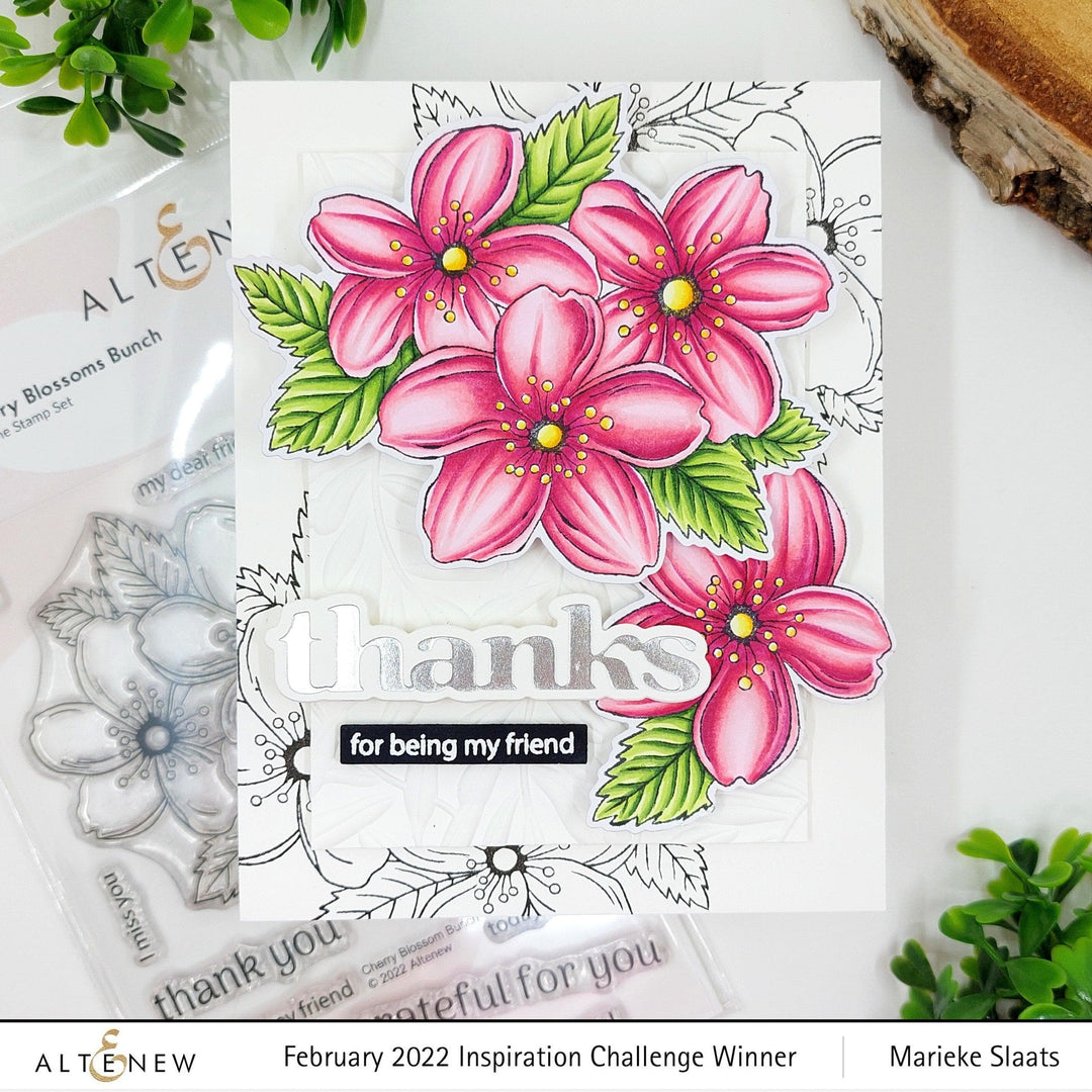 Altenew Stamp & Die & Stencil Bundle Cherry Blossoms Bunch Complete Product Bundle