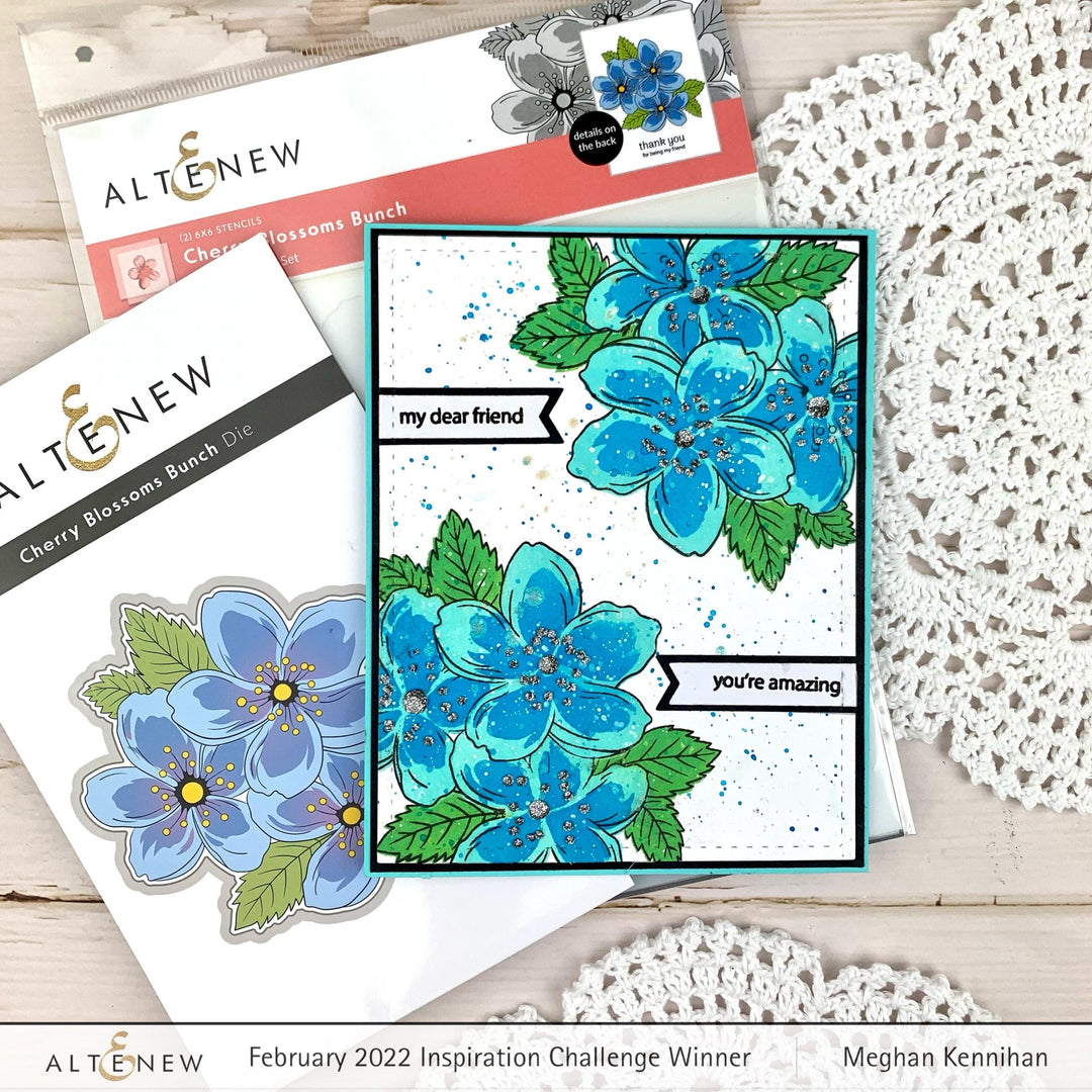 Altenew Stamp & Die & Stencil Bundle Cherry Blossoms Bunch Complete Product Bundle