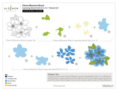 Altenew Stamp & Die & Stencil Bundle Cherry Blossoms Bunch Complete Product Bundle