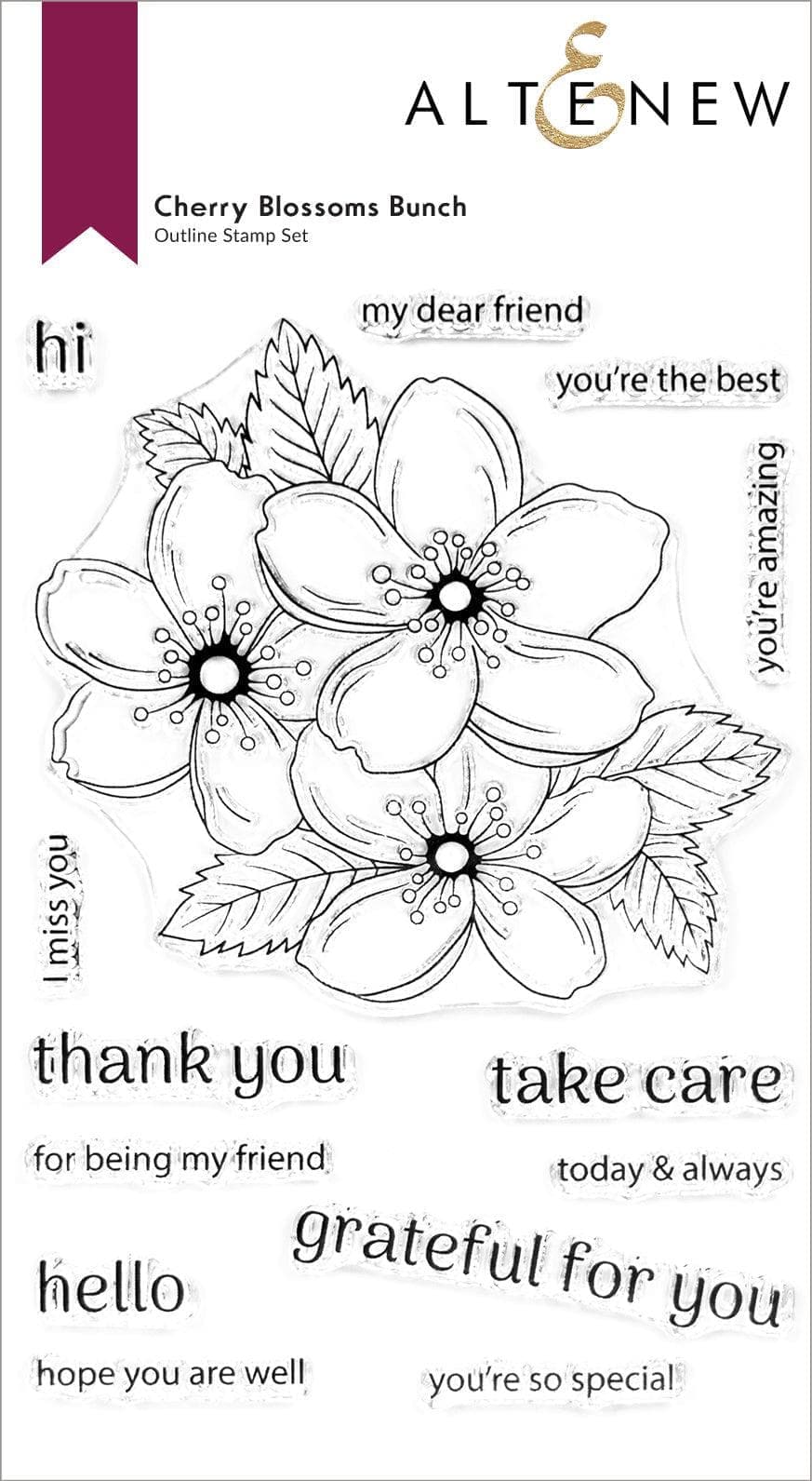 Altenew Stamp & Die & Stencil Bundle Cherry Blossoms Bunch