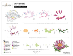 Altenew Stamp & Die & Stencil Bundle Dancing Sunflowers Complete Bundle