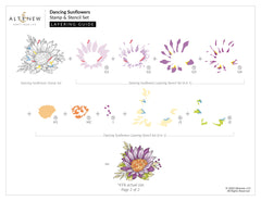 Altenew Stamp & Die & Stencil Bundle Dancing Sunflowers Complete Bundle