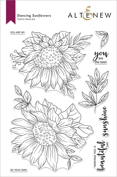 Altenew Stamp & Die & Stencil Bundle Dancing Sunflowers