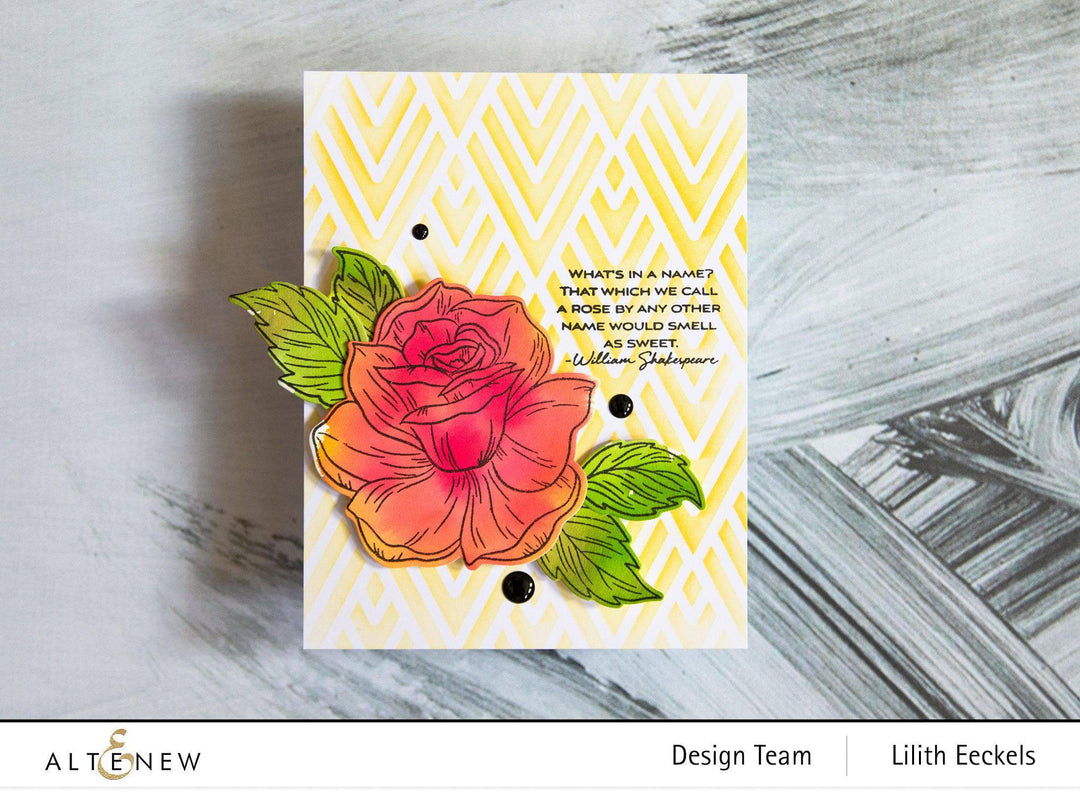 Altenew Stamp & Die & Stencil Bundle Darling Rose Stamp & Die & Mask Stencil Bundle