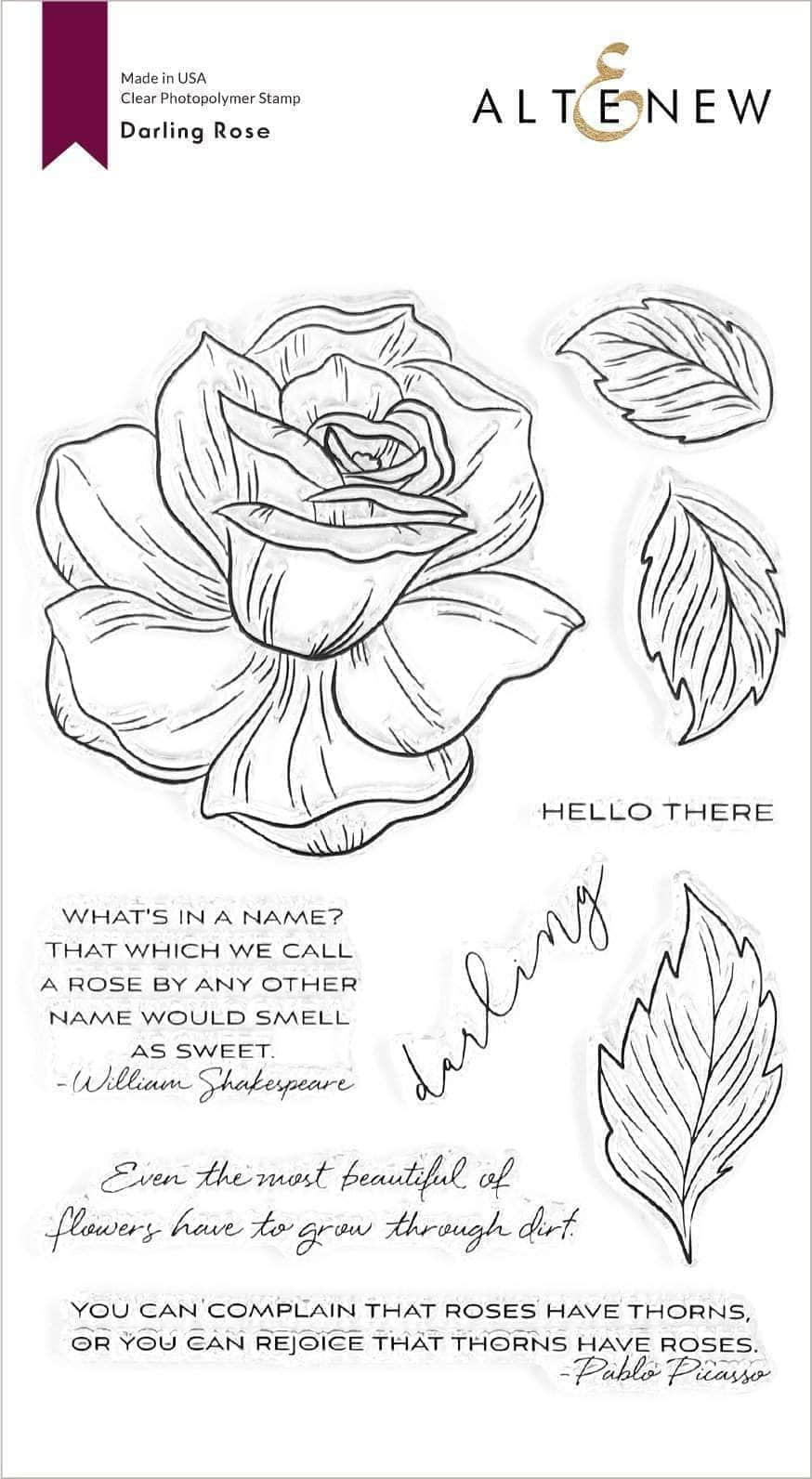 Altenew Stamp & Die & Stencil Bundle Darling Rose