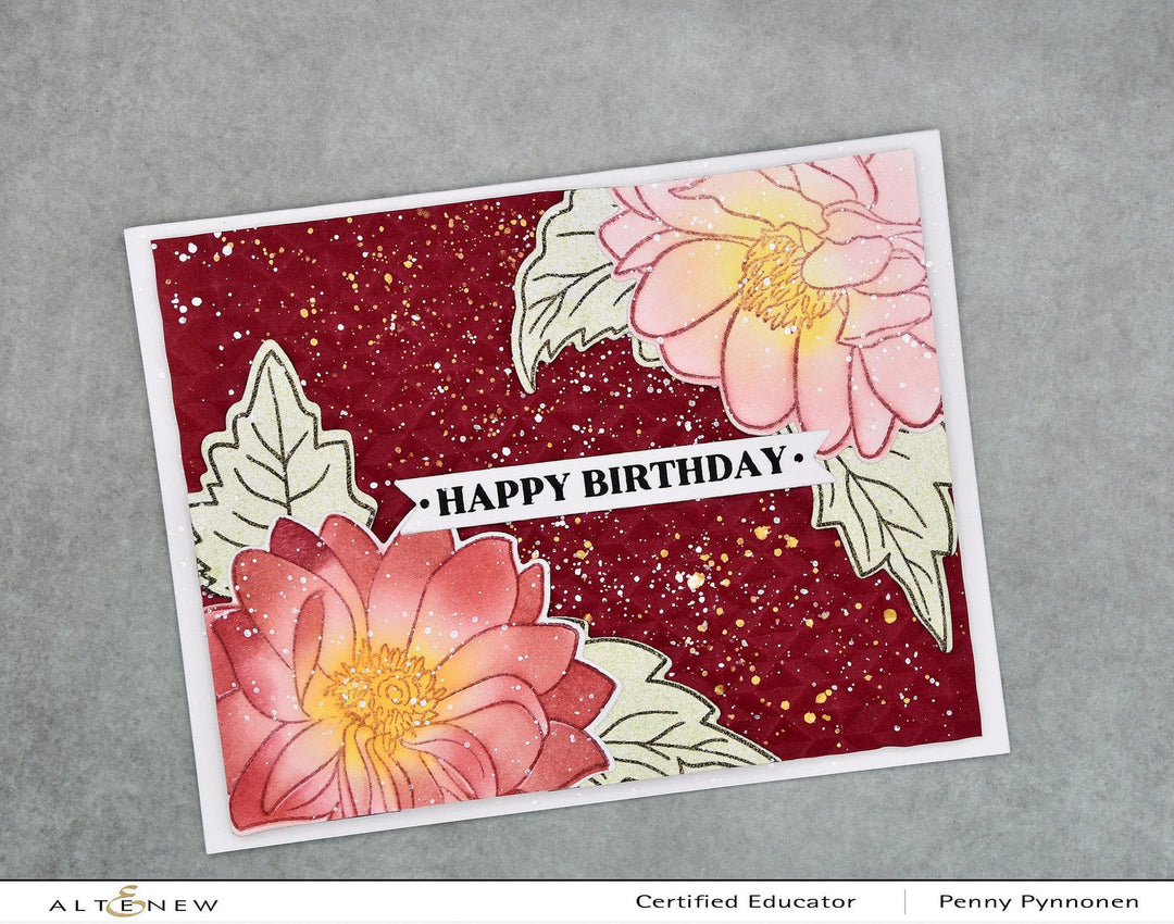 Altenew Stamp & Die & Stencil Bundle Dazzling Dahlia Stamp & Die & Stencil Bundle