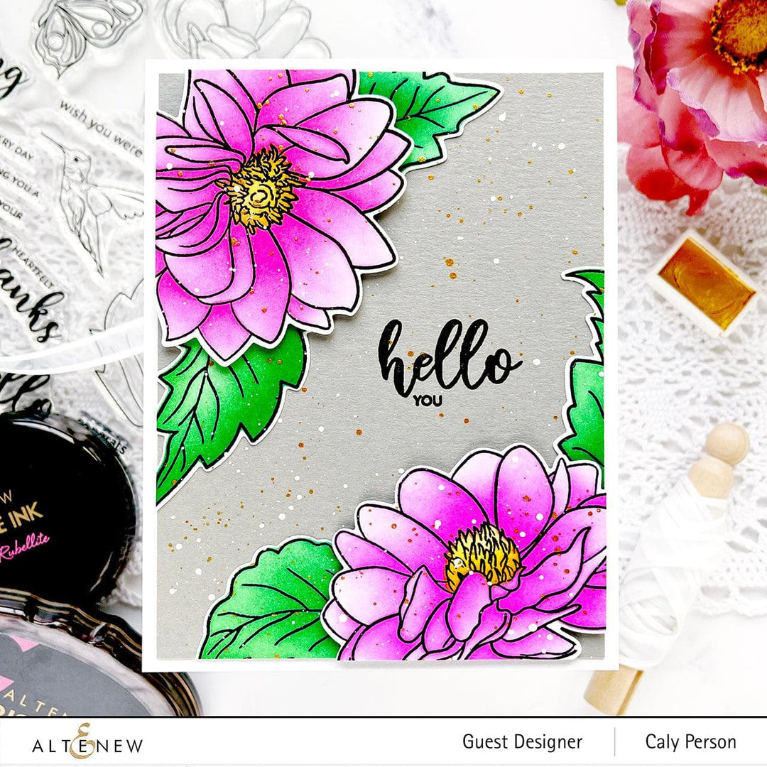 Altenew Stamp & Die & Stencil Bundle Dazzling Dahlia Stamp & Die & Stencil Bundle