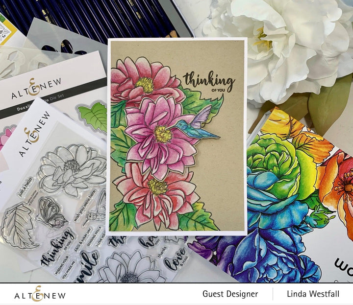 Altenew Stamp & Die & Stencil Bundle Dazzling Dahlia Stamp & Die & Stencil Bundle