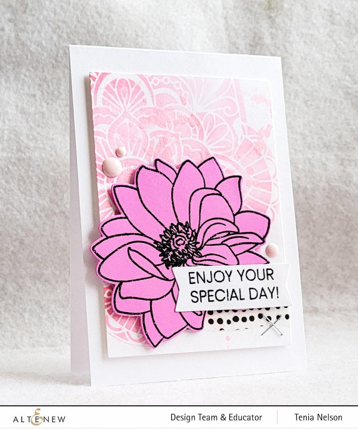 Altenew Stamp & Die & Stencil Bundle Dazzling Dahlia Stamp & Die & Stencil Bundle