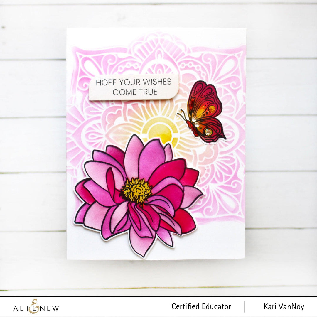 Altenew Stamp & Die & Stencil Bundle Dazzling Dahlia Stamp & Die & Stencil Bundle