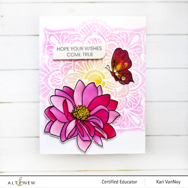 Altenew Stamp & Die & Stencil Bundle Dazzling Dahlia Stamp & Die & Stencil Bundle